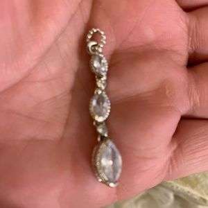 Sterling Silver CZ Diamond 3 Stone Charm